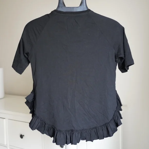 Simone Rocha Black Ruffled T-Shirt - Picture 2 of 6